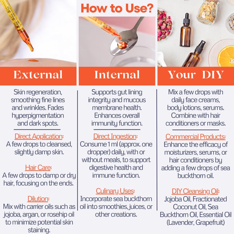 TODICAMP Sea Buckthorn Oil Organic - 2 fl oz Cold-Pressed Sea Buckthorn Berry Oil - Seabuckthorn Oil for Face and Organic Sea Buckthorn Oil Supplement - Image 5