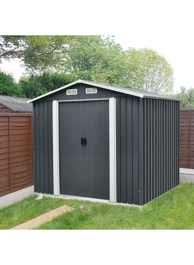 Generic Durable and High Quality Basic Metal Storage Shed Grey and White 6 x 8 ft  - Image 5