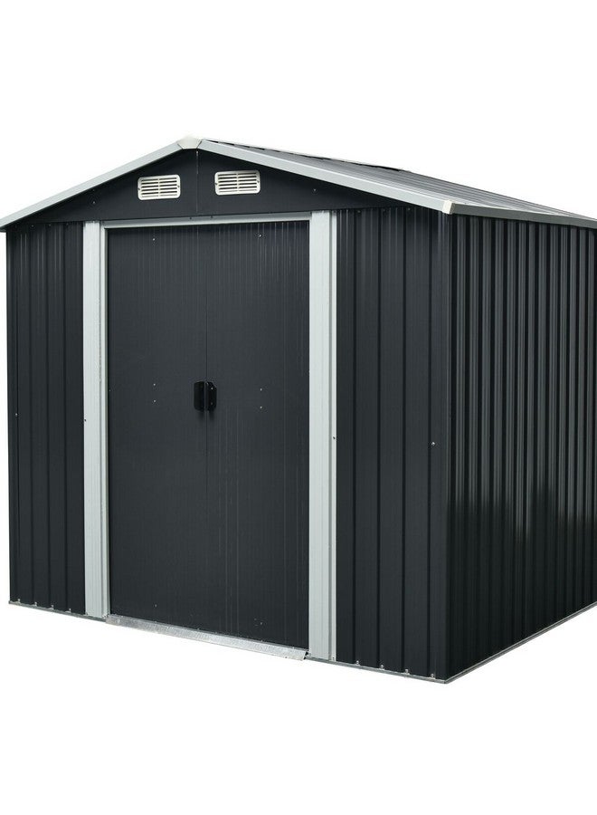 Generic Durable and High Quality Basic Metal Storage Shed Grey and White 6 x 8 ft  - Image 3