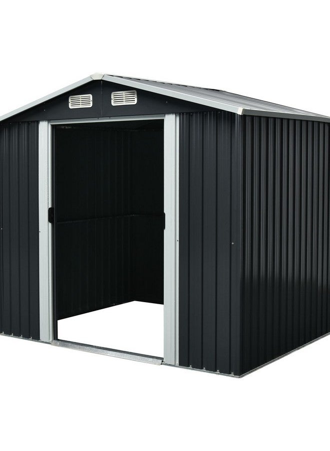 Generic Durable and High Quality Basic Metal Storage Shed Grey and White 6 x 8 ft  - Image 2
