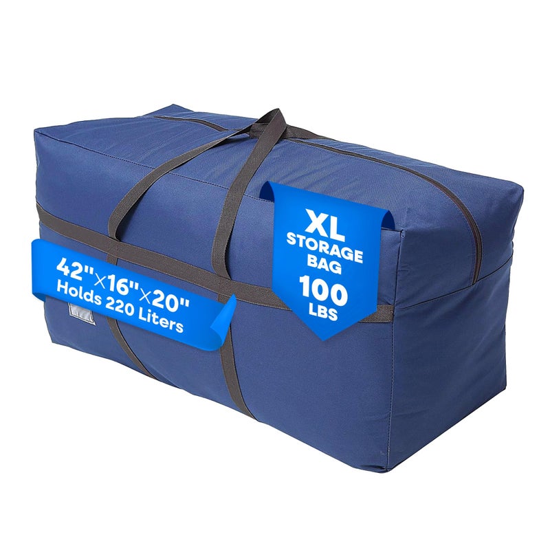 BETTERLINE Blue Extra Large Duffel Bag for Traveling - Heavy-Duty 600D Polyester, Waterproof with Reinforced Handles, Holds 100 lbs-Premium Quality Duffle Bag Perfect for Travel & Storage-42" x 16" x 20" Inches - Image 1
