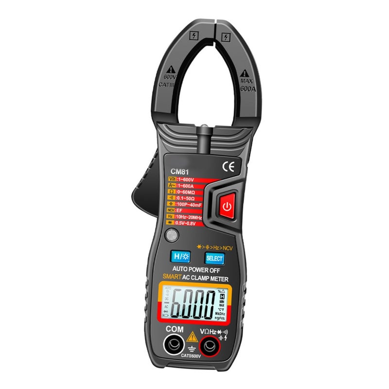 Auto Ranging Digital Clamp Meter AC DC Voltage Tester with NCV Detector and Backlit Screen - Image 2