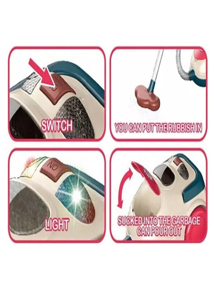 Ao Xie Toys - Electric Mini Vacuum Cleaner Toy for Kids -Toy Vacuum Cleaner with Realistic Action & Sounds, Pretend Role Play Cleaning Toys for Toddlers Girls Boys - Image 1
