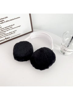 Stuffed Pure Color Suitable For Apple AirPods Max Protective Cover Headphone Protective Case AirPods Leopard Print-Color:Black Plush-Applicable Models:Airpods MAX