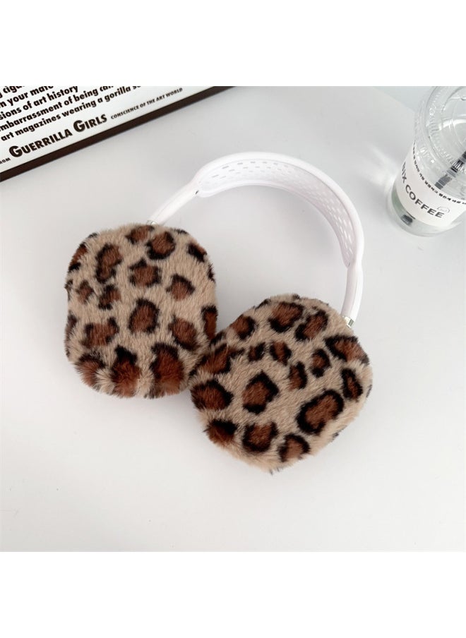 Generic - Stuffed Pure Color Suitable For Apple AirPods Max Protective Cover Headphone Protective Case AirPods Leopard Print-Color:Black Plush-Applicable Models:Airpods MAX - Image 1