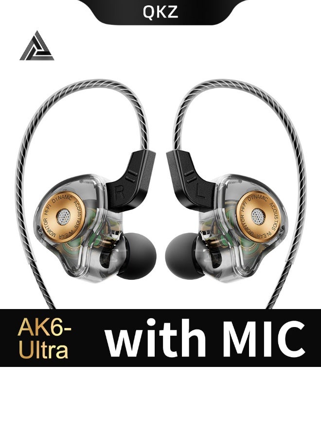 QKZ AK6-Ultra Hi-Res In-Ear Monitor Headphones with Nano Graphene Diaphragm, 4N Oxygen-Free Copper Cable, Balanced Pressure Relief, 3.5mm Gold-Plated Plug, Ergonomic Design for Audiophiles, Music Lovers (Black) - Image 1