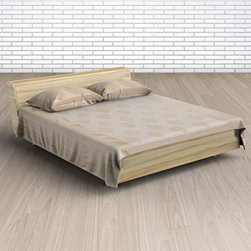 Ein Sof Premium 100% Soft Cotton Double Bed Bedsheet (90 x 100 inches) with 2 Pillow Covers Combo Set, Royal White Gold Design (Floral Pattern, 300 TC) - Image 1