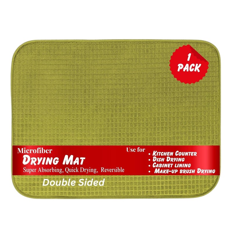 SUNAM Dish Drying Mat Sculpted Microfiber Super Absorbent Kitchen Counter Drying Mat Pack (1) - Image 1