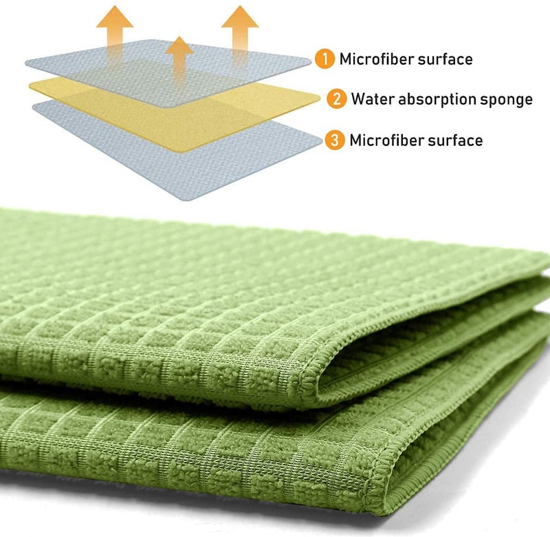 SUNAM Dish Drying Mat Sculpted Microfiber Super Absorbent Kitchen Counter Drying Mat Pack (1) - Image 2