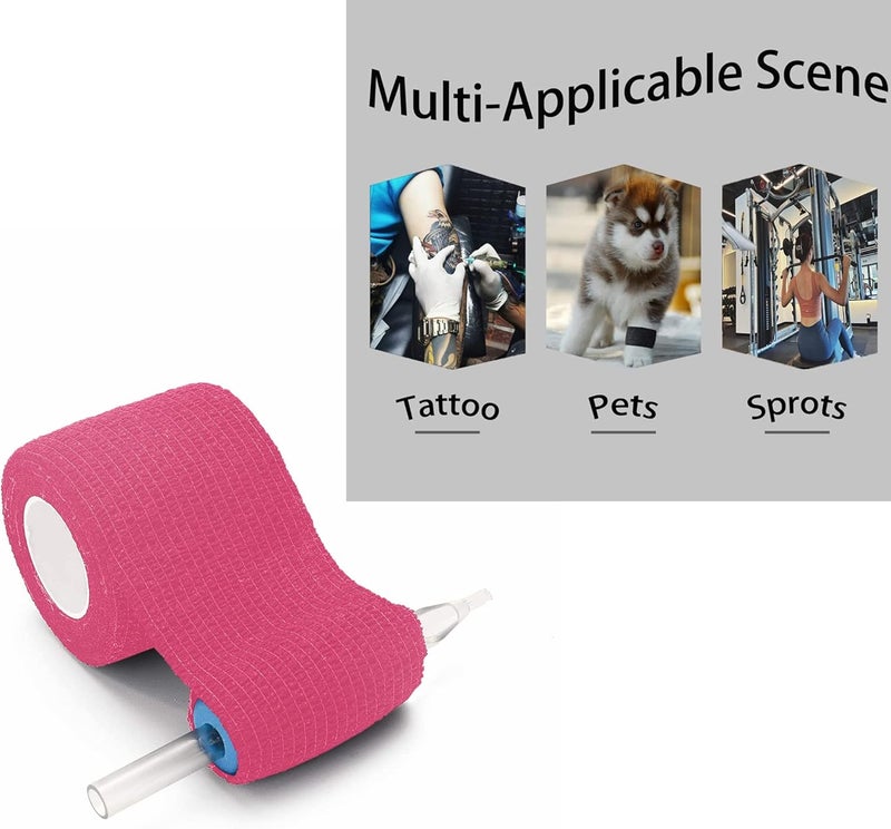 Kingwei 15 Count 2 x 5 Yards Self Adherent Cohesive Bandages WrapMedical Tape Pink Color Adhesive Flexible Breathable First Aid Self Adherent Non Woven RollsStretch Athletic Ankle Sprains  Swell - Image 5