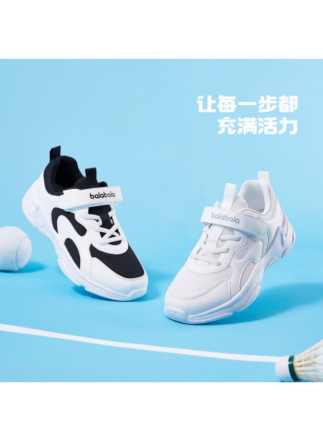 Balabala Running Shoes White Sneakers Lightweight Cushioned Kids' Sports Shoes Boys Girls Mesh Spring Autumn Versatile Casual Shoes - Image 3