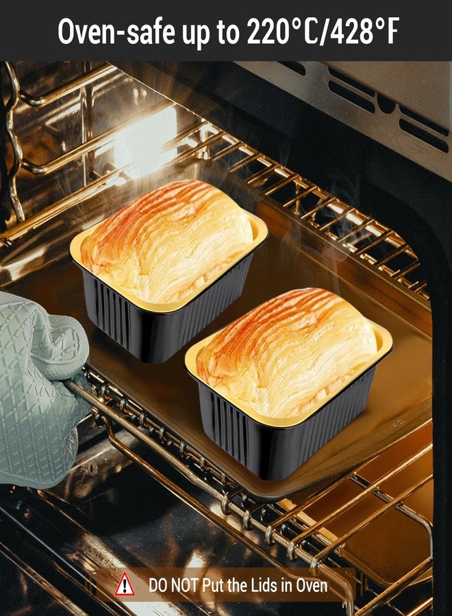 EUSOAR Aluminum Pans with Lids, 50pack 32oz Small Disposable Foil Loaf Cake Food Storage Pans, Catering Party Meal Prep Freezer Drip Pans for Microwave Oven Safe Cooking,Baking,Heating,Takeout - Image 5