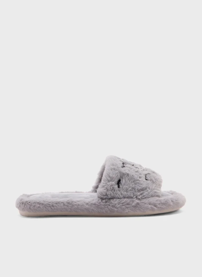 Ginger Heart Fluffy Bedroom Slippers
