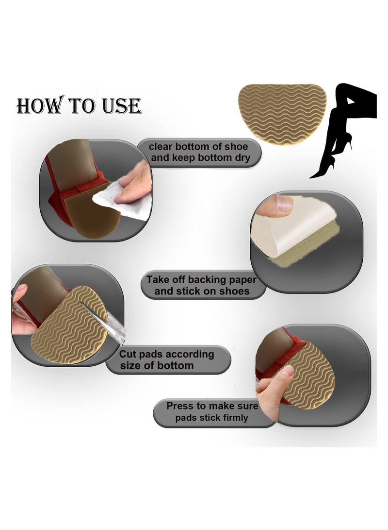 SYOSI 4Pairs Non-Slip Shoes Pads Self-Adhesive Shoe Grips Rubber Anti-Slip Shoe Grips Sole Stick Protector for Shoes Bottom Premium Rubber Non-Skid Sole Protector - Image 4