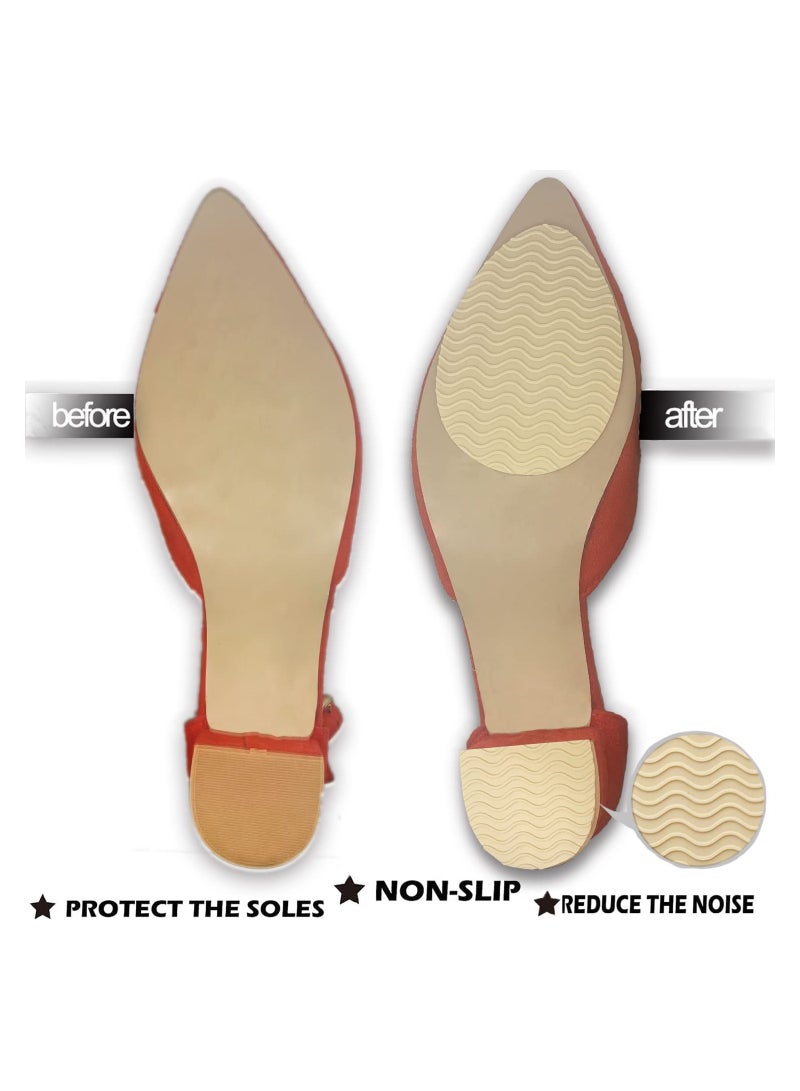 SYOSI 4Pairs Non-Slip Shoes Pads Self-Adhesive Shoe Grips Rubber Anti-Slip Shoe Grips Sole Stick Protector for Shoes Bottom Premium Rubber Non-Skid Sole Protector - Image 2