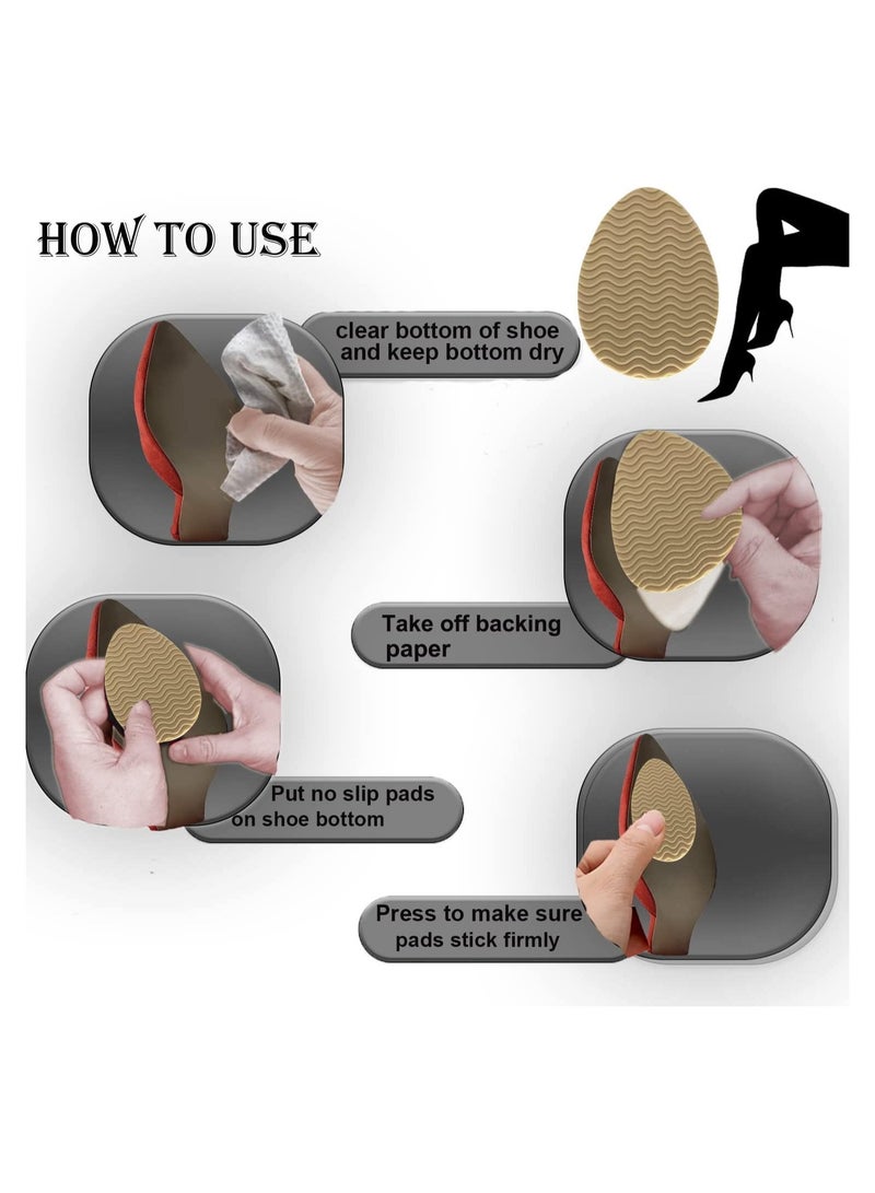 SYOSI 4Pairs Non-Slip Shoes Pads Self-Adhesive Shoe Grips Rubber Anti-Slip Shoe Grips Sole Stick Protector for Shoes Bottom Premium Rubber Non-Skid Sole Protector - Image 3