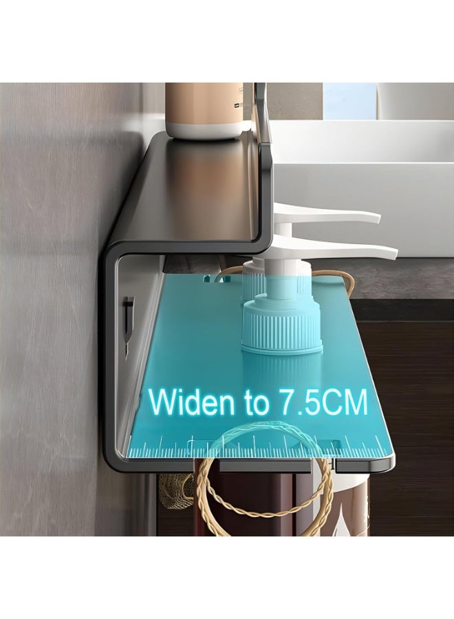 SYOSI Adhesive Shower Caddy Organizer, No-Drill Waterproof Bathroom Storage Shelf with Strong Suction, Space-Saving Shelf for Shower, Kitchen, Toilet, and Bathroom Essentials (White, Standard Size) - Image 4