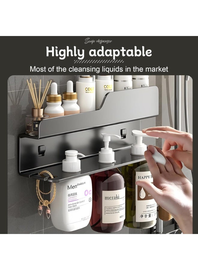 SYOSI Adhesive Shower Caddy Organizer, No-Drill Waterproof Bathroom Storage Shelf with Strong Suction, Space-Saving Shelf for Shower, Kitchen, Toilet, and Bathroom Essentials (White, Standard Size) - Image 5