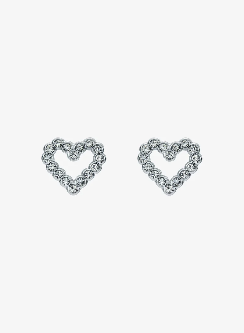Amorina Crystal Halo Heart Stud Earrings