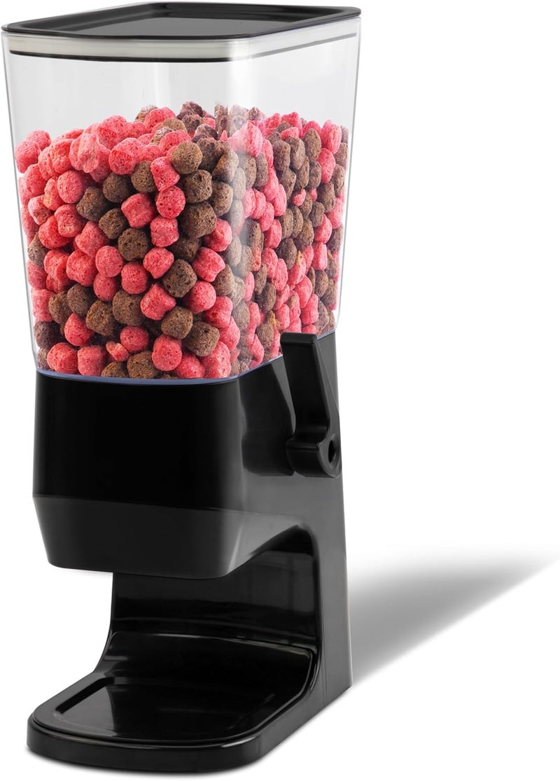 FHJP Cereal Dispenser Countertop 1 Pack, Dry Food Dispenser Snack Organizer, Slim Cereal Containers Storage Dispenser with Lids for Pantry, Kitchen Organization Oatmeal Nut Granola Candy, Black - Image 1