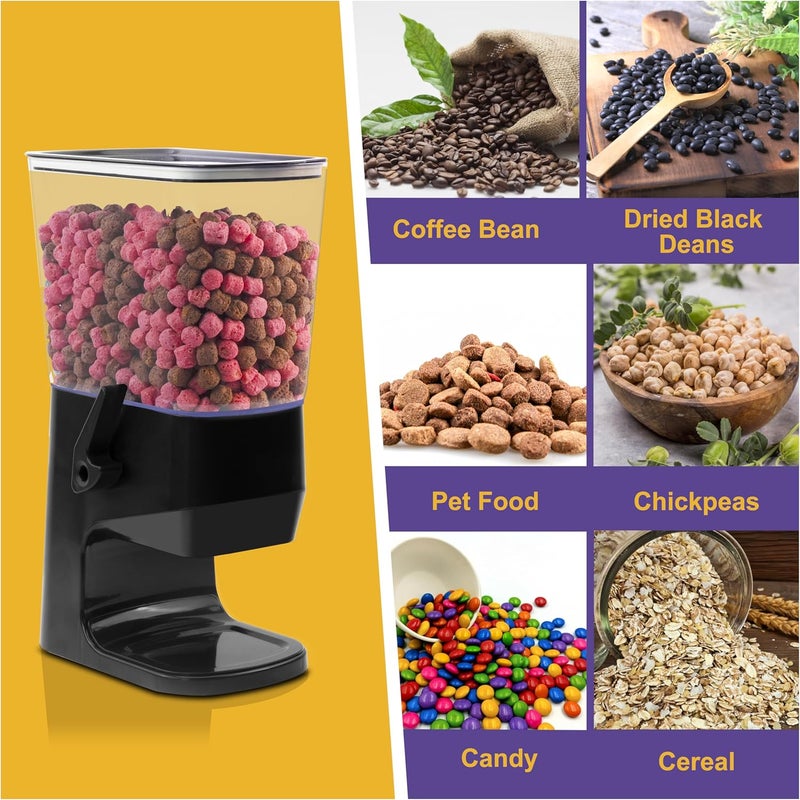 FHJP Cereal Dispenser Countertop 1 Pack, Dry Food Dispenser Snack Organizer, Slim Cereal Containers Storage Dispenser with Lids for Pantry, Kitchen Organization Oatmeal Nut Granola Candy, Black - Image 5