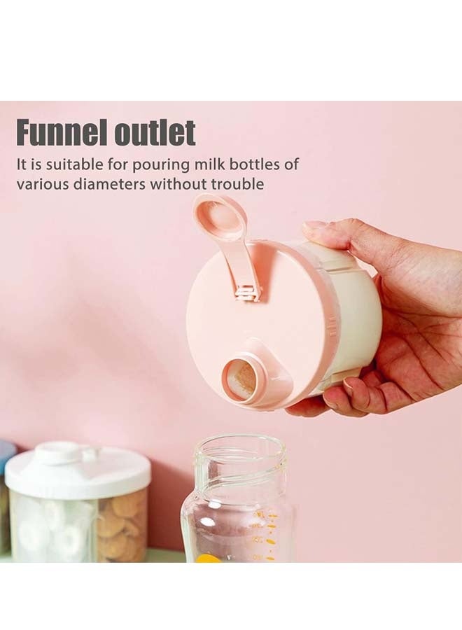 2PCS Baby Formula Dispenser - Portable Milk Powder Box, 200ML Large-capacity Milk Powder Storage Box Powder Dispenser Food Storage4compartment Container (Pink) - Image 4