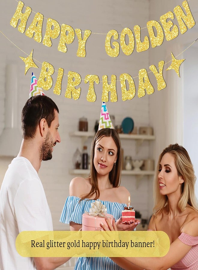 لافتة عيد ميلاد سعيد ذهبية من JNXCYQ أو علامة عيد ميلاد سعيد لتزيين حفلات أعياد الميلاد الذهبية، زينة عيد ميلاد ذهبية للبنات - ديكور عيد ميلاد سعيد ذهبي لامع للنساء والرجال. - Image 5