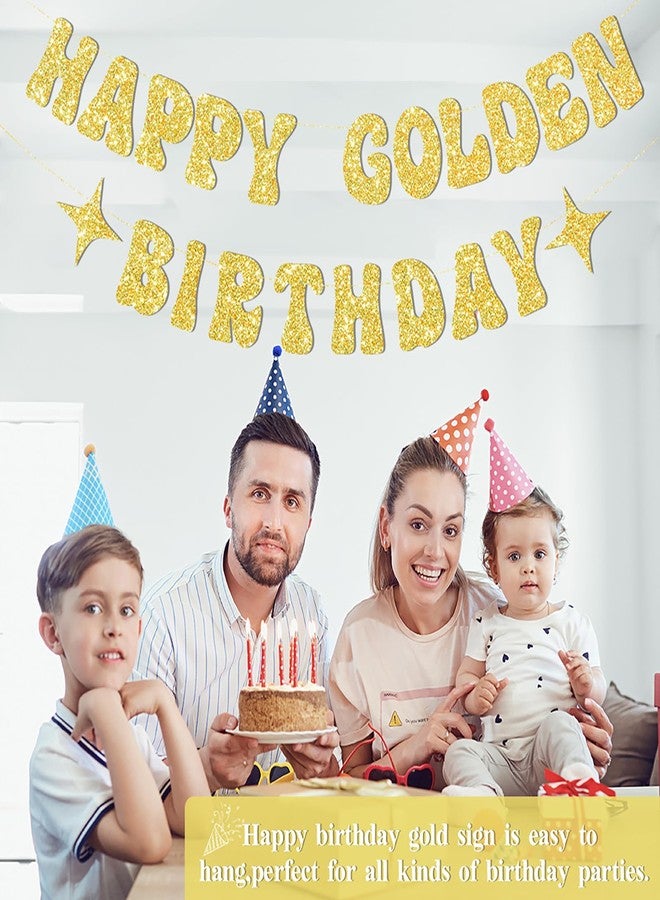 لافتة عيد ميلاد سعيد ذهبية من JNXCYQ أو علامة عيد ميلاد سعيد لتزيين حفلات أعياد الميلاد الذهبية، زينة عيد ميلاد ذهبية للبنات - ديكور عيد ميلاد سعيد ذهبي لامع للنساء والرجال. - Image 4