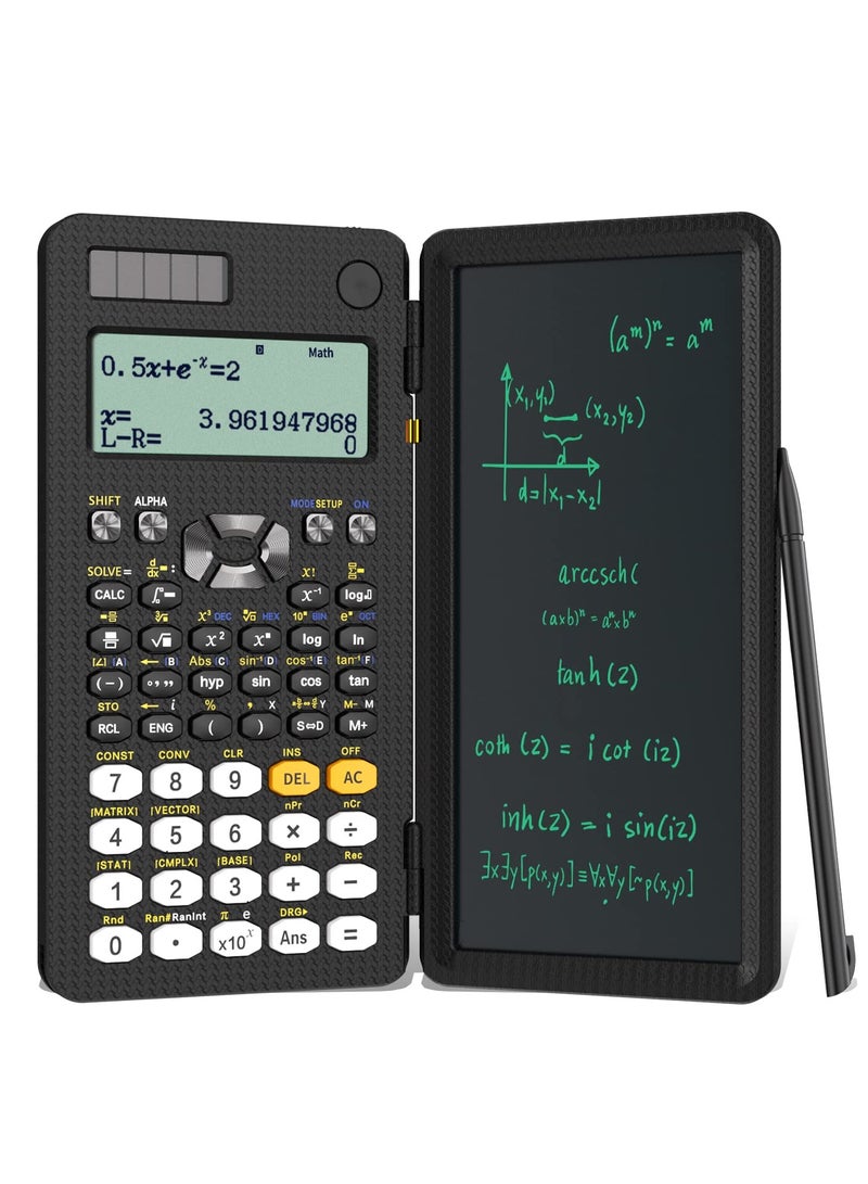 Generic Upgraded 991ES Plus Scientific Calculator Multiview 4-Line Display Scientific Calculators with Erasable LCD Writing Tablet Solar Battery Power Desktop Calculator with Notepad for School  - Image 1
