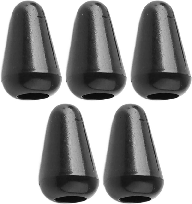 5pcs Black Plastic Pickup Selector Switch Tip, 5 Way Toggle Knob Cap for Electric Guitar, with 3.5mm Diameter Threaded Size - Image 1
