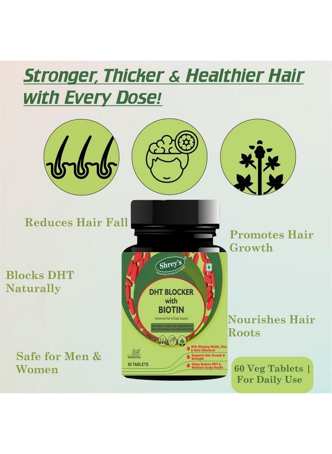 Shrey's Shrey’s L-Glutathione + DHT Blocker with Biotin | Skin Brightening, Detox & Hair Fall Control | With Zinc, ALA, Nettle & Vitamin C | 60 Tablets Each - 2 Product Combo - Image 3