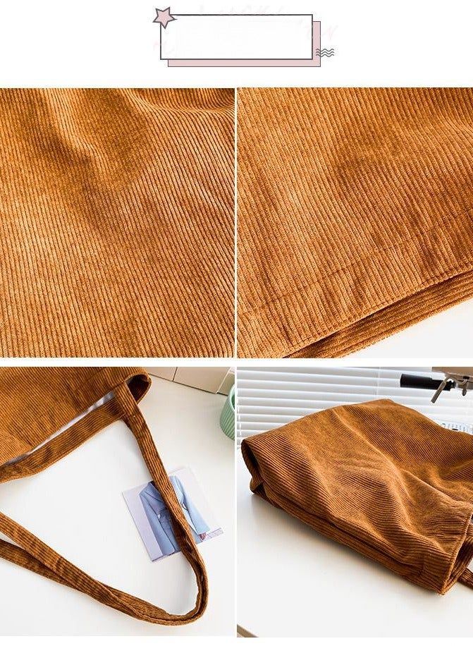 Large Capacity Corduroy Tote Shopping Bag For Woman - Image 5
