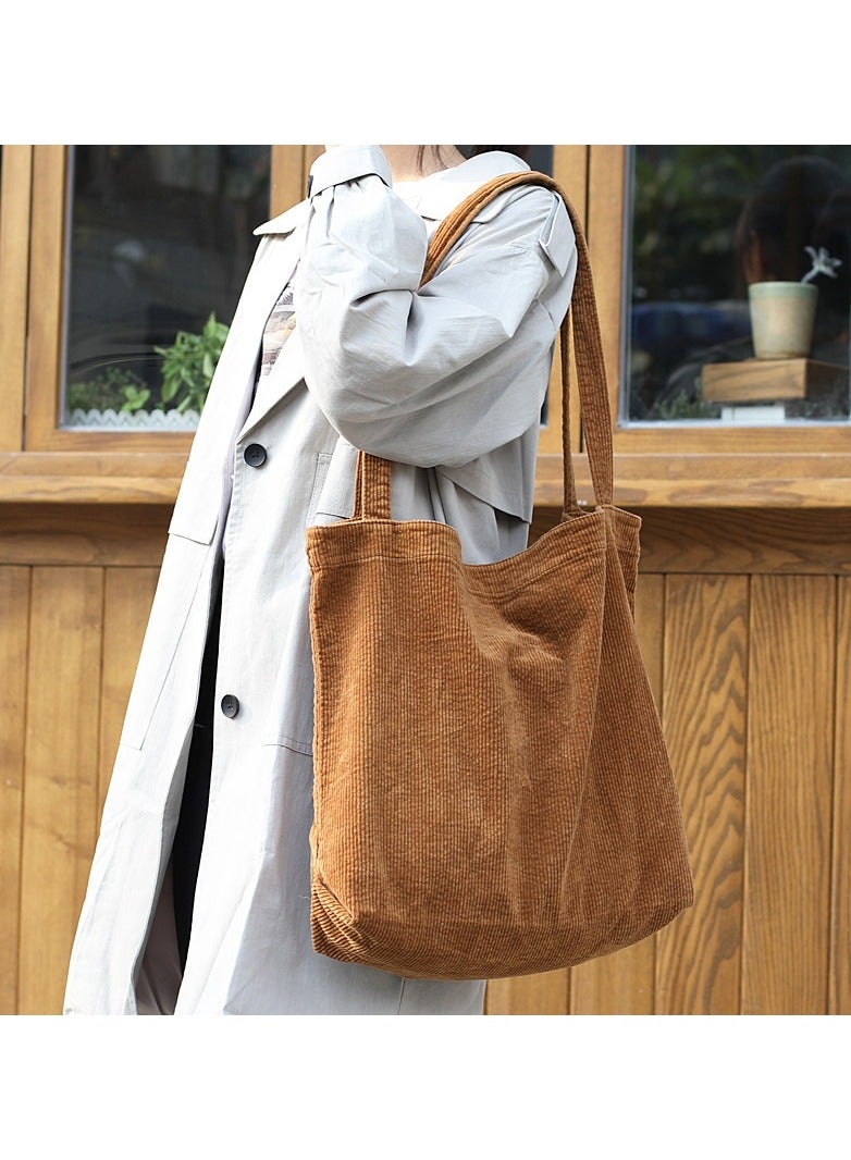 Large Capacity Corduroy Tote Shopping Bag For Woman - Image 3