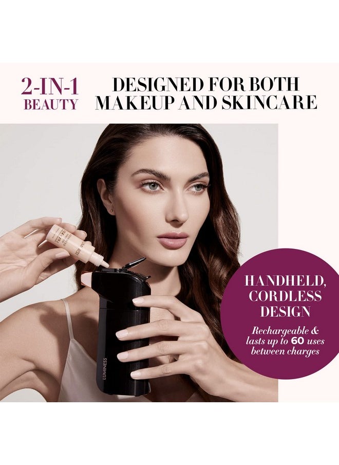 LUMINESS - Luminess BREEZE DUO Airbrush Makeup System, Fair Coverage - 9-Piece Kit includes 2x Silk Airbrush Foundation, Soft Rose Blush, Glow Highlighter, Moisturizer Primer, and Airbrush Cleaning Solution - Image 1