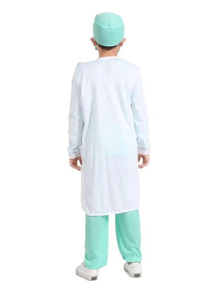 UKR UKR Kids Doctor Dress Up Kit – Lab Coat, Stethoscope & Surgical Mask for Ages 3-4 (110-125 cm), Fun Role Play Costume for Little Doctors  - Image 3