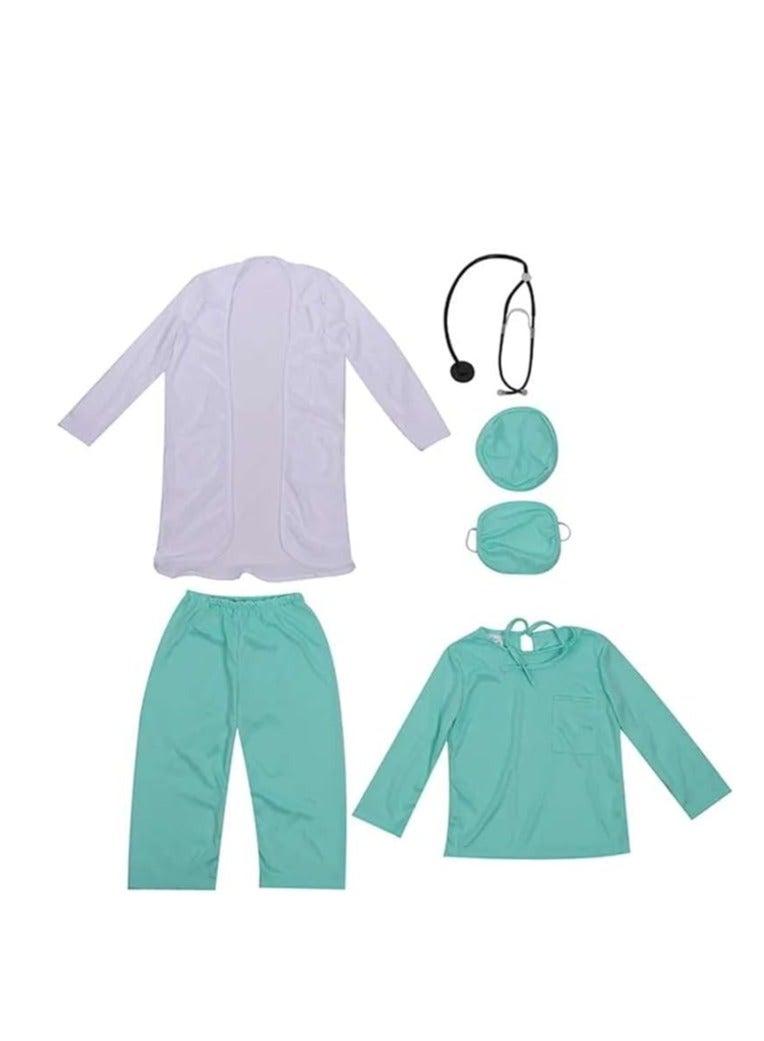 UKR UKR Kids Doctor Dress Up Kit – Lab Coat, Stethoscope & Surgical Mask for Ages 3-4 (110-125 cm), Fun Role Play Costume for Little Doctors  - Image 5