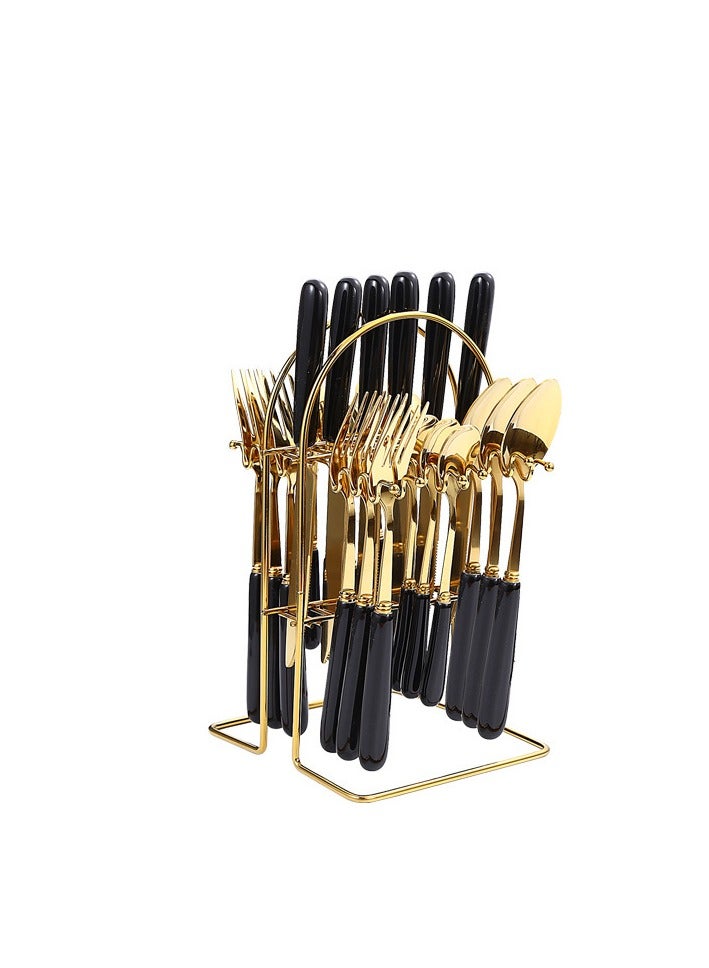 KUYING Stainless Steel Tableware Set Of 24 Pieces Western Knife Fork Spoon Set  - Image 1