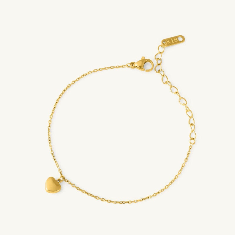 PALMONAS 18k Gold Tone Plated Cute Heart Bracelet
 for Women - Image 1