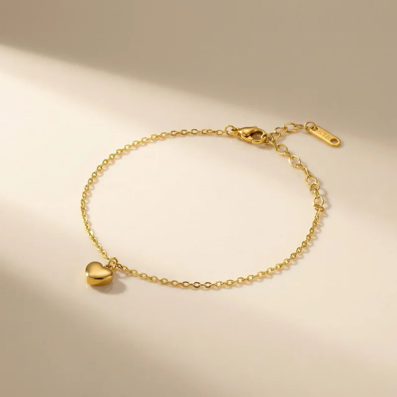 بالموناس PALMONAS Cute Heart Chain Bracelet for Women | 18K Gold Plated, Waterproof & Anti-Tarnish