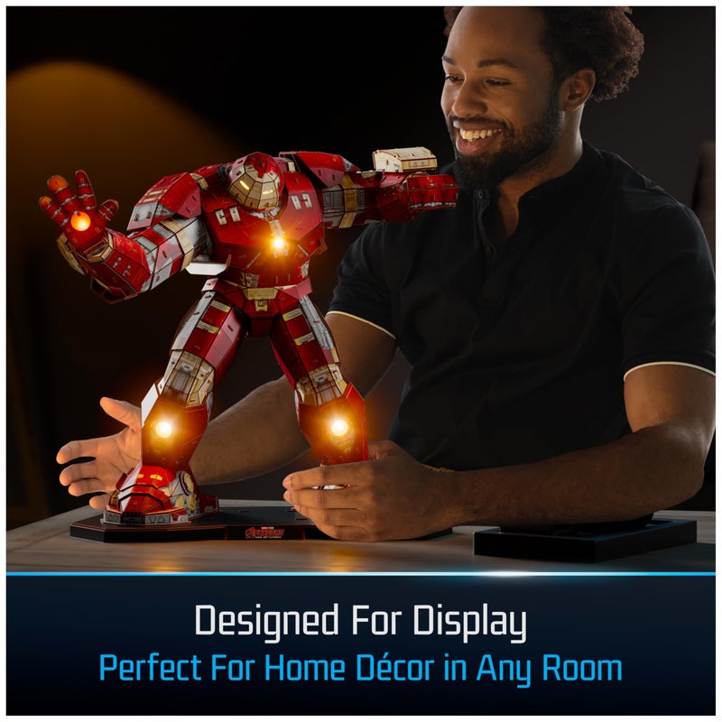 4D Build, Marvel Hulkbuster 3D Model Kit with LED Lights, Innovation Series, Marvel Collectibles & Desk DÃ©cor, Adult Puzzle, Building Toys, 3D Puzzles for Adults & Teens, 348 Pieces, for Ages 12 & Up - Image 5