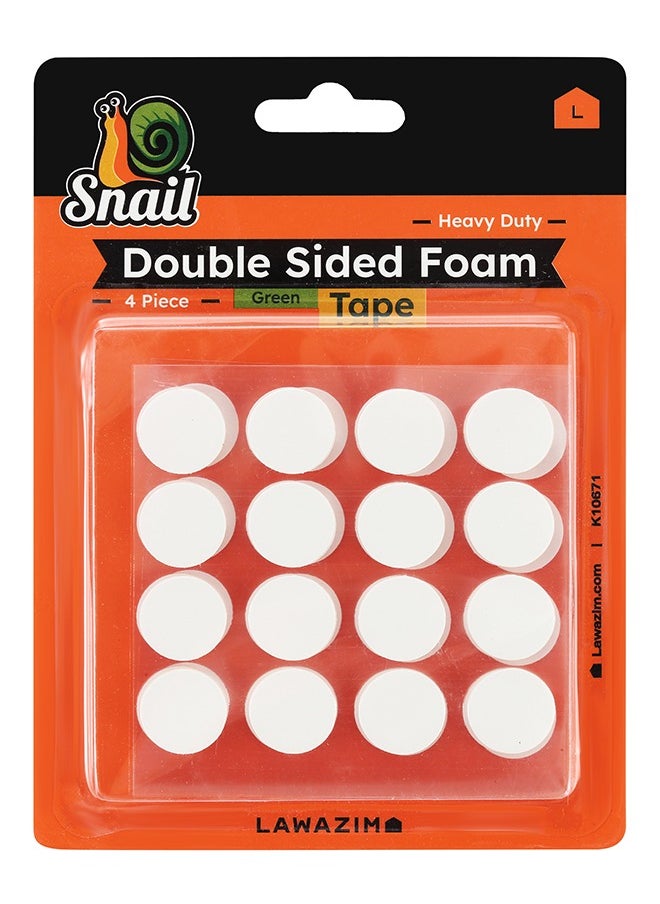 LAWAZIM Snail 4-Piece Heavy Duty Foam Double Sided Tape  - Image 1