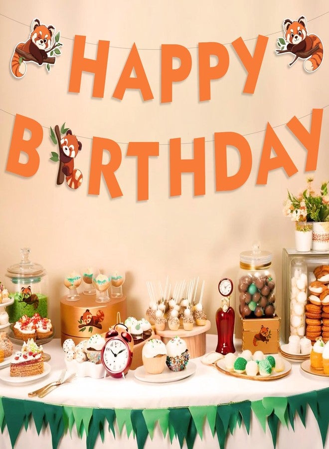 Blisstock Red Panda Birthday Banner, Pandas and Bamboo Theme Birthdays Banners Animal Theme Birthday Banner Bdays Decor for Boys and Girls 1st 2nd 3rd Bday Party Baby Shower Supplies - Image 5