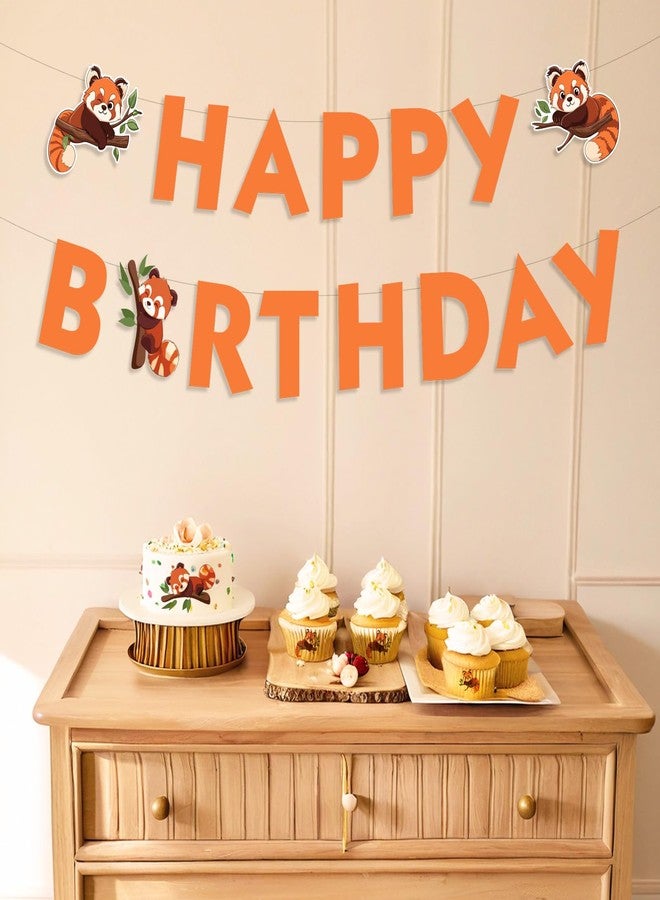 Blisstock Red Panda Birthday Banner, Pandas and Bamboo Theme Birthdays Banners Animal Theme Birthday Banner Bdays Decor for Boys and Girls 1st 2nd 3rd Bday Party Baby Shower Supplies - Image 3