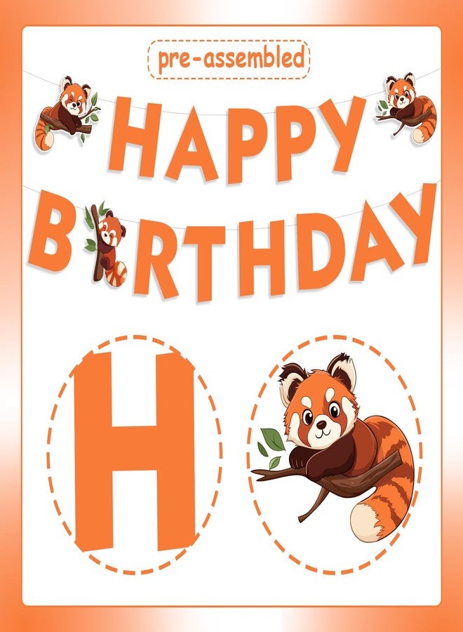Blisstock Red Panda Birthday Banner, Pandas and Bamboo Theme Birthdays Banners Animal Theme Birthday Banner Bdays Decor for Boys and Girls 1st 2nd 3rd Bday Party Baby Shower Supplies - Image 4