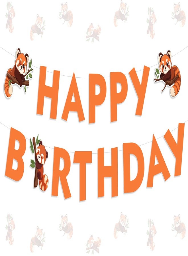 Blisstock Red Panda Birthday Banner, Pandas and Bamboo Theme Birthdays Banners Animal Theme Birthday Banner Bdays Decor for Boys and Girls 1st 2nd 3rd Bday Party Baby Shower Supplies - Image 1