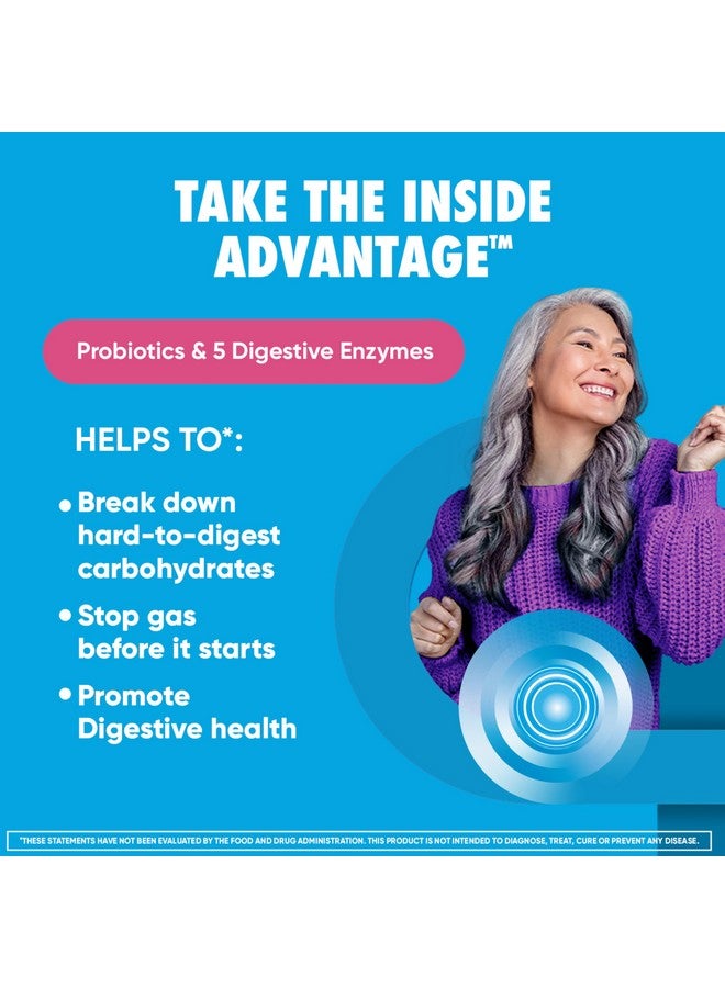 Digestive Advantage Gas Defense, Daily Probiotics for Women & Men Digestive Health with 5 Digestive Enzymes, Supports Gut Health & Stops Gas Before Start, with Immune Support, 32 Capsules - Image 2