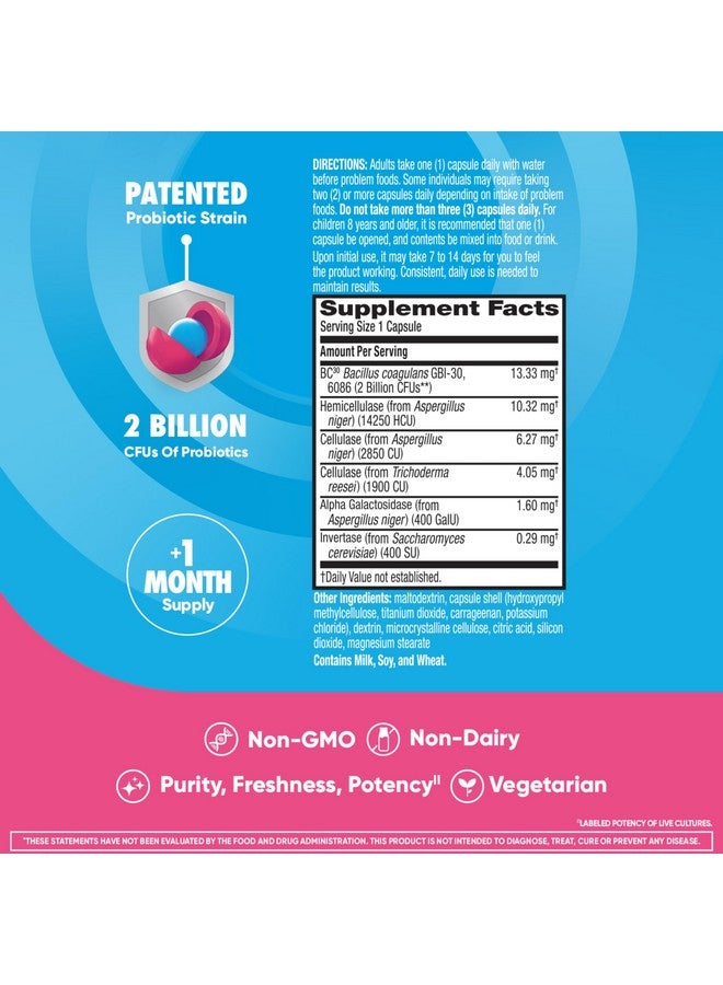 Digestive Advantage Gas Defense, Daily Probiotics for Women & Men Digestive Health with 5 Digestive Enzymes, Supports Gut Health & Stops Gas Before Start, with Immune Support, 32 Capsules - Image 4
