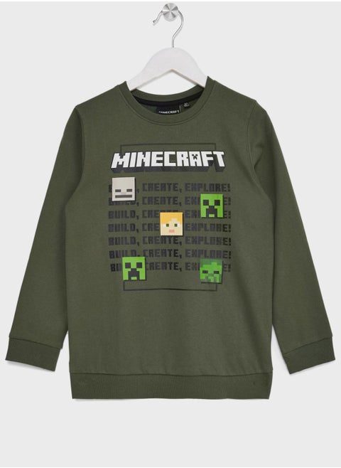 Minecraft Boys Printed Sweatshirt