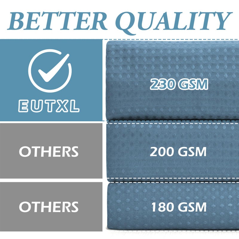 EUTXL Moonlight Blue Stall No Hook Shower Stain with Snap in Liner 230GSM WAFFLE WEEVE SERTAINS BOURN - Image 1