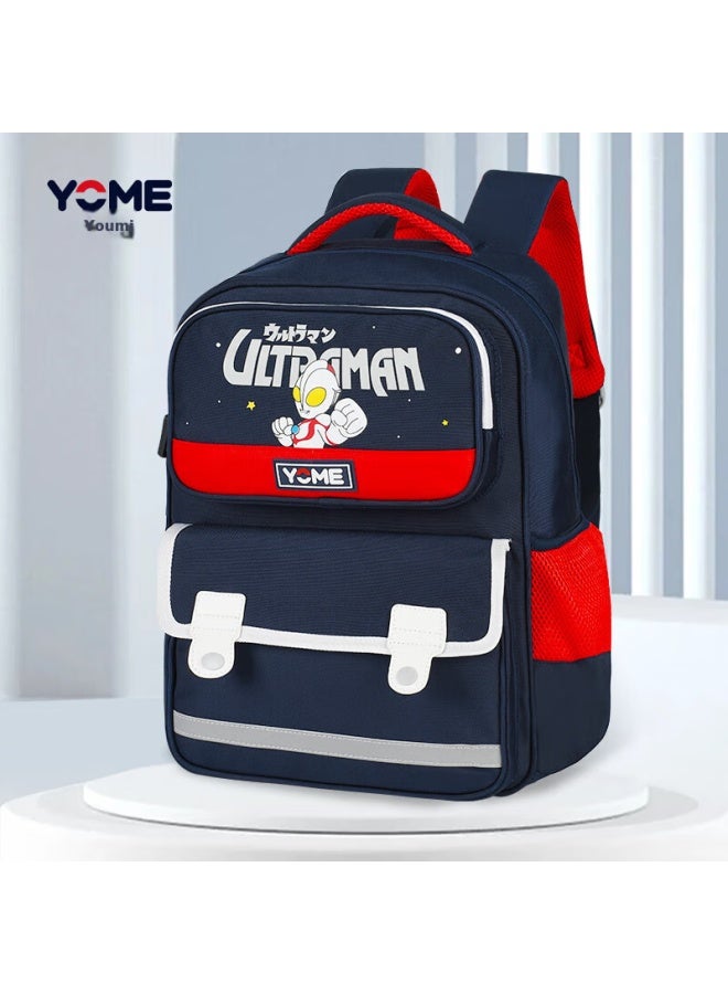 Yome Elementary School Backpack For Grades 1-4, Children's Boys' Backpack, Lightweight, Comic Cartoon Design, Double Shoulder Bag, Navy Blue - Image 5